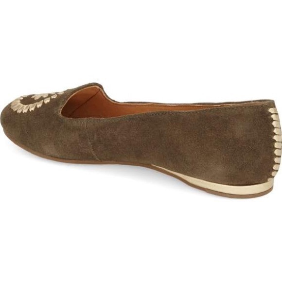 nwot jack rogers rebecca suede olive loafers - Picture 2 of 5